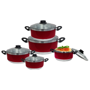 Jogo de Caçarolas Extra 5 pecas  Nº 16 A 24 com Tampa de Vidro