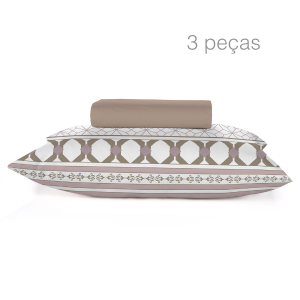 Jogo de lençol casal 3 pçs Teka Diamante